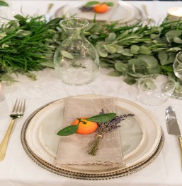 Orange and green flower arrangement